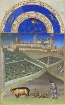 March (Les Très Riches Heures du duc de Berry), 1412-1416. Creator: Limbourg brothers (active 1385-1416)