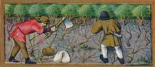 March - working in the vineyard, 15th century, (1939). Creator: Robinet Testard