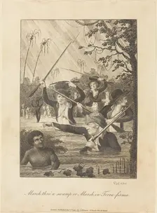 March thro a swamp or Marsh in Terra-firma, 1793. Creator: William Blake