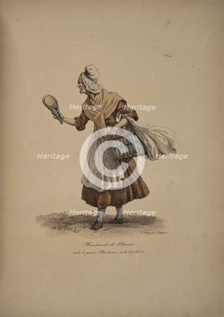 Marchande de plaisirs.  From the Series "Cris de Paris" (The Cries of Paris), 1815. Creator: Vernet, Carle (1758-1836).