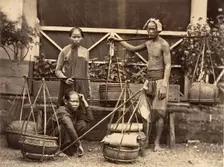 Marchands de Fruits, Cochinchine, 1866. Creator: Emile Gsell