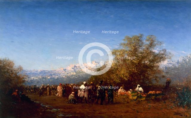 Marché à Fez, 1887. Creator: Felix Francois Georges Philibert Ziem.