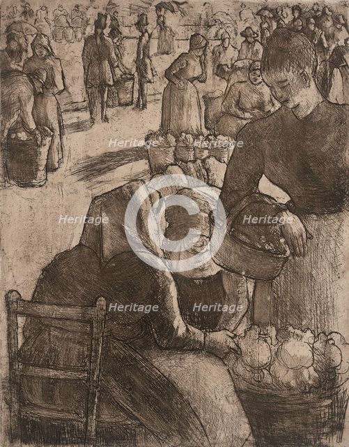 Marché aux Legumes à Pointoise, 1891. Creator: Camille Pissarro.