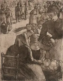 Marché aux Legumes à Pointoise, 1891. Creator: Camille Pissarro
