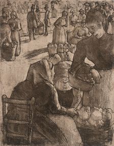 Marché aux Legumes à Pointoise, 1891. Creator: Camille Pissarro