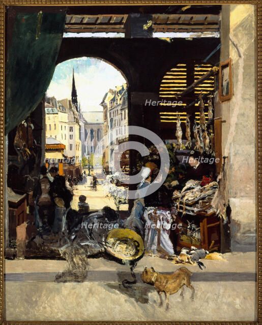 Marche des Carmes (Carmelite market), place Maubert , c1880. Creator: Emile Antoine Guillier.