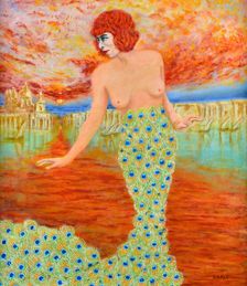 Marchesa Luisa Casati, 1911. Creator: Bakst; Léon (1866-1924)