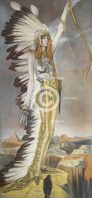 Marchesa Luisa Casati, Grand Canyon, 1927. Creator: Alberto Martini.