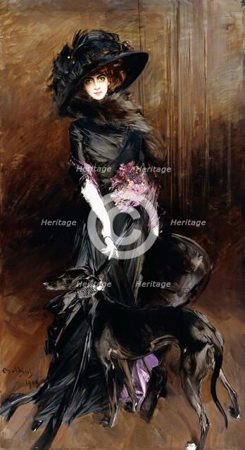 Marchesa Luisa Casati with a Greyhound, 1908.