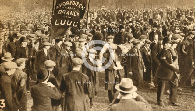 Marchers from Shoreditch, Means Test protests, Hyde Park, London, 1932, (1933) Creator: Unknown.