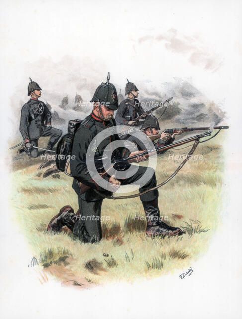 'Marching Order', The King's Royal Rifle Corps (formerly 60th Rifles), 1889.Artist: Frank Dadd