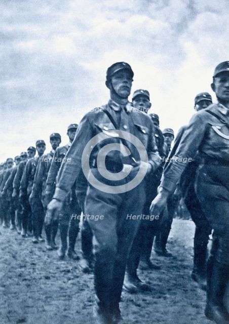 Marching SA Stormtroopers, Germany, c1925-1930. Creator: Unknown.