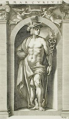 Marcurius [sic], the Roman God, Mercury, 1592. Creator: Hendrik Goltzius