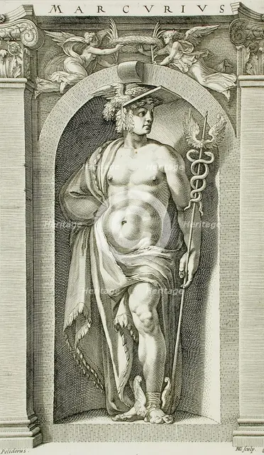 “Marcurius” [sic], the Roman God, Mercury, 1592. Creator: Hendrik Goltzius.