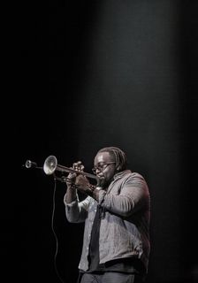 Marcus Miller's trumpeter, Marquis Hill, 2017. Artist: Alan John Ainsworth