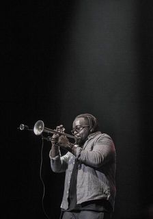 Marcus Miller's trumpeter, Marquis Hill, 2017. Artist: Alan John Ainsworth