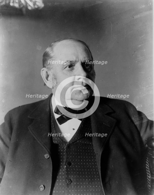 Marcus Alonzo Hanna, head-and-shoulders portrait, facing right, between c1890 and 1904. Creator: Frances Benjamin Johnston.
