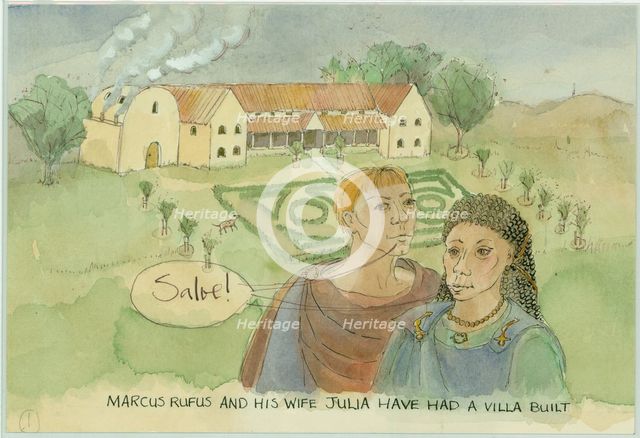 Marcus and Julia, with their newly built villa, 2003. Creator: Judith Dobie.