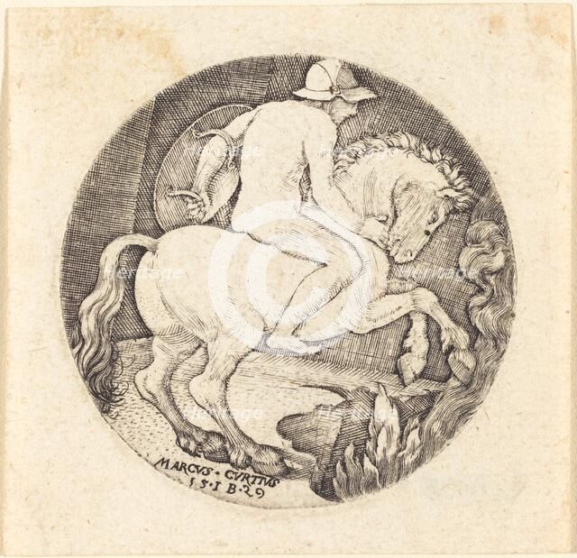 Marcus Curtius, 1529. Creator: Master I. B..