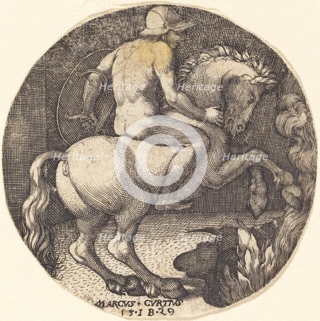Marcus Curtius, 1529. Creator: Master I. B..