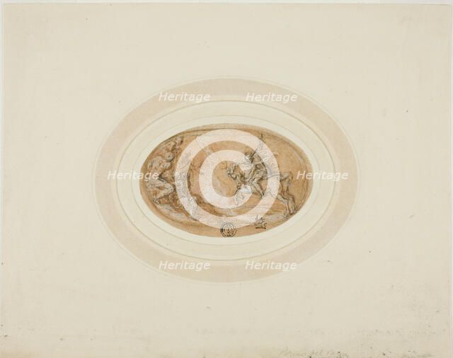 Marcus Curtius Leaping into the Abyss, 1555/63. Creator: Francesco Salviati.