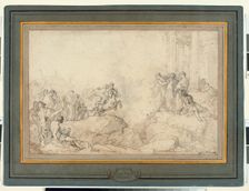Marcus Curtius Leaping into the Chasm, c.1718. Creator: Giovanni Paolo Panini
