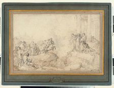 Marcus Curtius Leaping into the Chasm, c.1718. Creator: Giovanni Paolo Panini