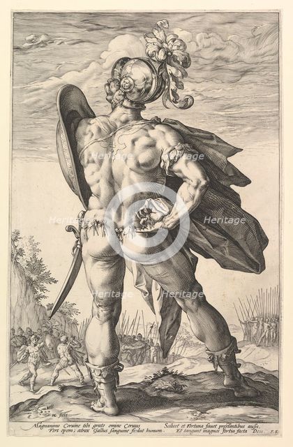 Marcus Valerius, from the series The Roman Heroes, 1586. Creator: Hendrik Goltzius.