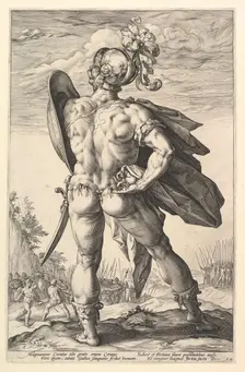Marcus Valerius, from the series The Roman Heroes, 1586. Creator: Hendrik Goltzius