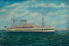 Marama, NZ hospital ship off the Needles, Isle of Wight, English Channel, 1918. Creator: Frank Barnes