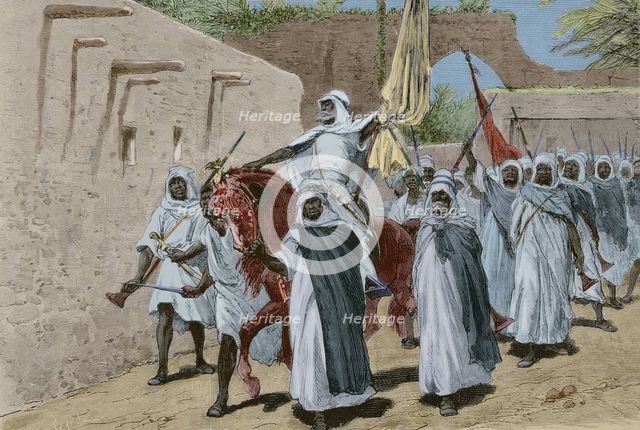 Marabout preaching for the insurrection of the tribes, Tunisia, 1881.  Creator: Tomás Carlos Capuz.