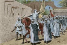 Marabout preaching for the insurrection of the tribes, Tunisia, 1881. Creator: Tomás Carlos Capuz