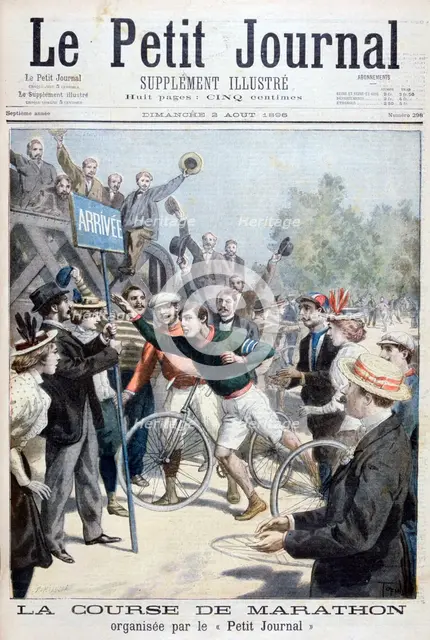 Marathon race, 1896. Creator: F Meaulle.