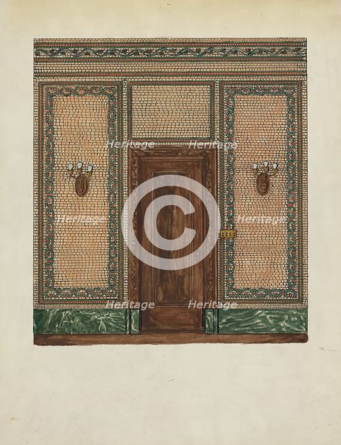 Marble Mosaic Wall, c. 1936. Creator: Ellen Duncan.