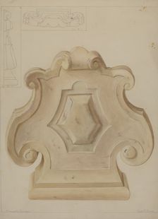 Marble Ornament (from top of mantelpiece), c. 1937. Creator: Manuel G. Runyan