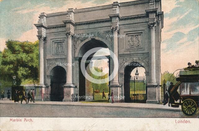 'Marble Arch, London', c1906. Artist: Unknown.