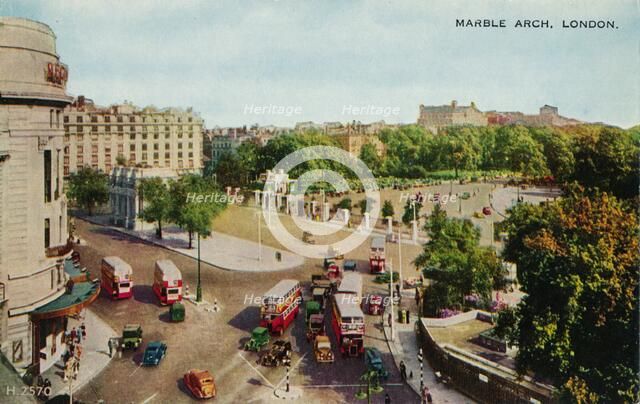 'Marble Arch, London', c1930. Artist: Unknown.