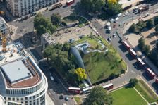Marble Arch Mound, a temporary installation to offer views over Hyde Park, Westminster, London, 2021 Creator: Damian Grady
