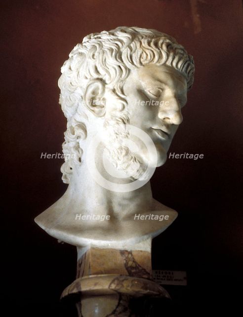 Marble bust of Nero, Roman, c54. Artist: Nero Artist: Unknown