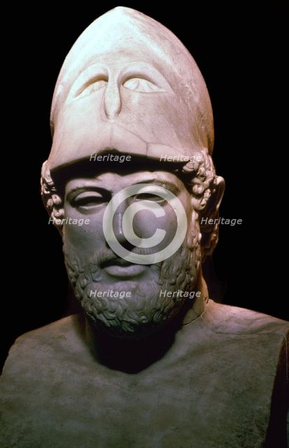 Marble bust of the Athenian statesman Pericles, 5th century BC. Artist: Unknown