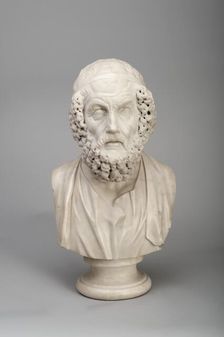 Marble bust of the Ancient Greek poet Homer, 18th century. Artist: Joseph Wilton
