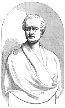 Marble bust of the late Sir Robert Peel, by A. Munro, 1854. Creator: Unknown