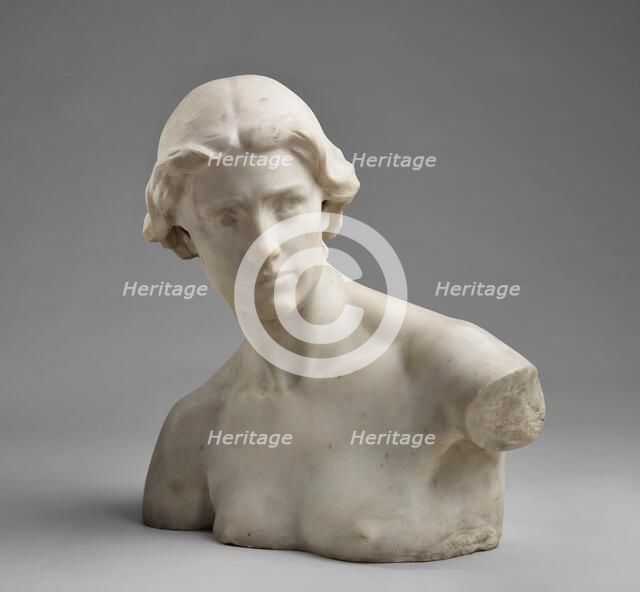 Marble Bust (study for figure of History, Maine Memorial Monument, New York), before 1913. Creator: Attilio Piccirilli.