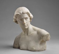 Marble Bust (study for figure of History, Maine Memorial Monument, New York), before 1913. Creator: Attilio Piccirilli