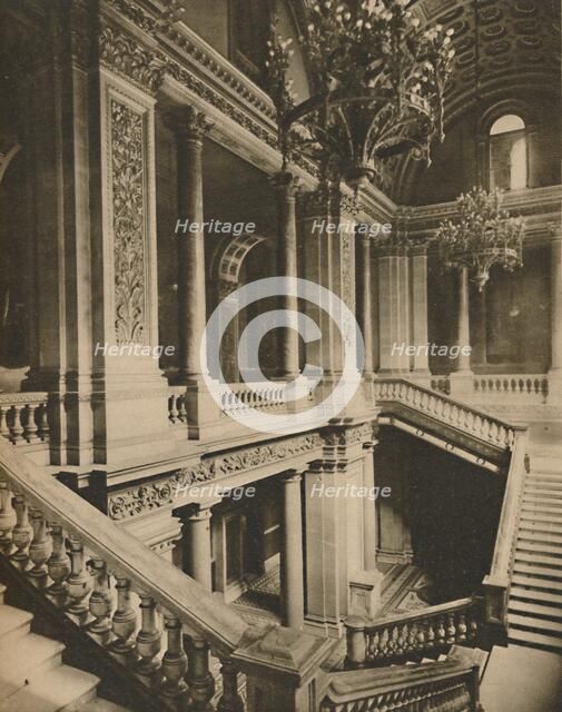 'Marble Balustrades of the Staircase in the Foreign Office', c1935. Creator: King.