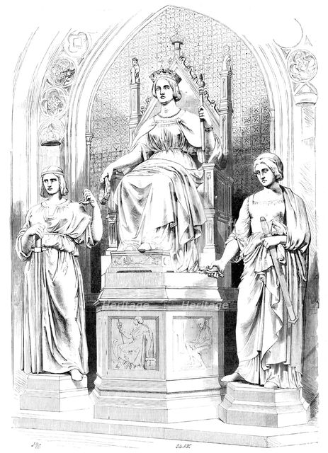Marble Group in the Prince's Chamber, House of Lords - Her Majesty Queen Victoria..., 1857. Creators: Unknown, J. & A.W..