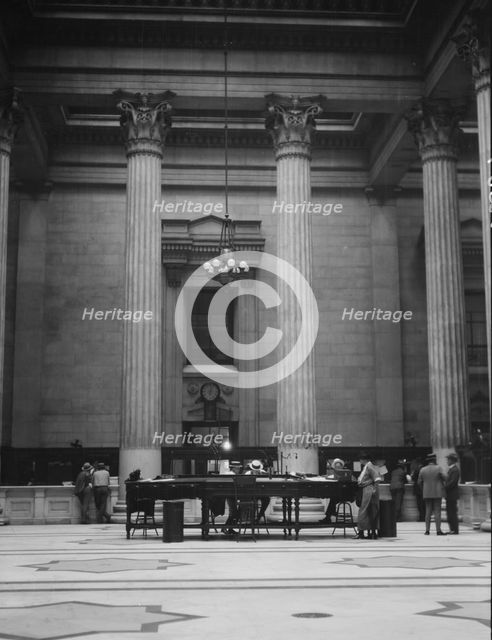 Marble hall of the Custom House, New Orleans, between 1920 and 1926. Creator: Arnold Genthe.