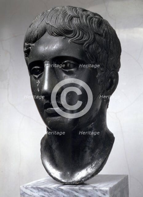 Marble head of Doryphoros (Roman copy after original by Polykleitos), c450-c440 BC. Artist: Unknown