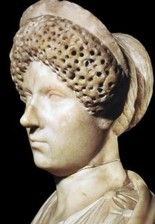 Marble head of Julia, wife of Tiberius Caesar, 1st century BC