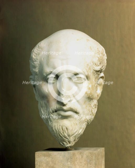 Marble head of Plotinus (205-270), Alexandrian philosopher, leader of Neoplatonism..